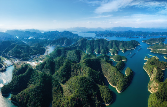 航拍千岛湖青山绿水