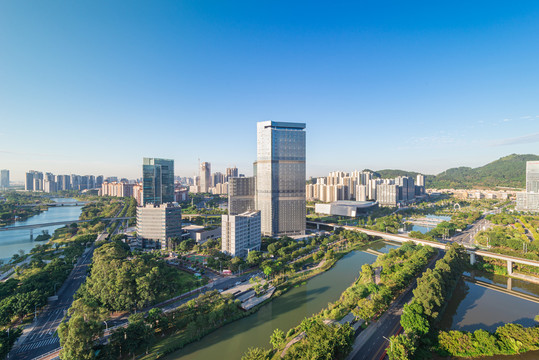 广州南沙中心区地标建筑风景