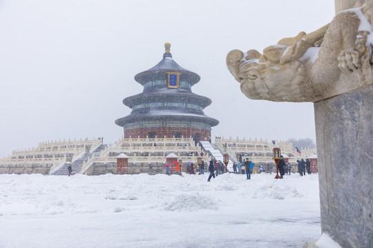 天坛雪景