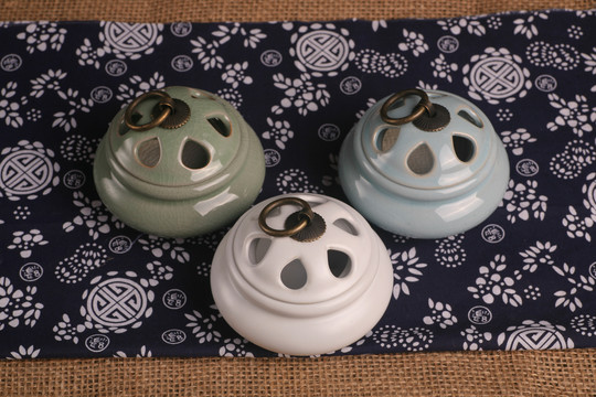 哥窑陶瓷盘香炉系列