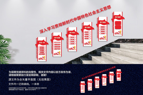 中国特色社会主义思想楼梯文化墙