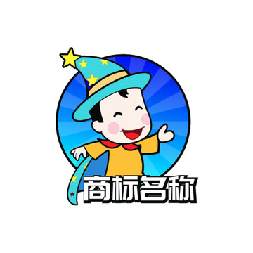 卡通魔术魔法师标志