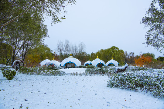 北京园博园呼和浩特园雪景