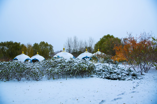 北京园博园呼和浩特园雪景