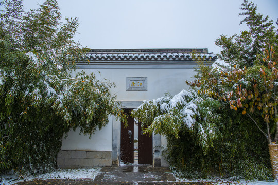 北京园博园江苏园雪景