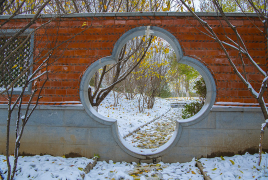 北京园博园闽园雪景