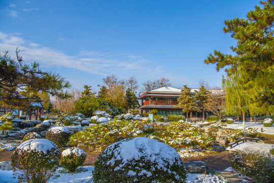 北京园博园梦唐园雪景