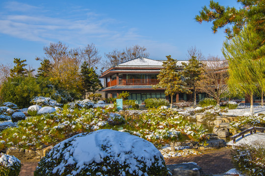 北京园博园梦唐园雪景