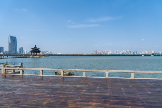 苏州金鸡湖畔风景