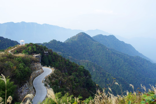 自然风景大山远山盘山公路