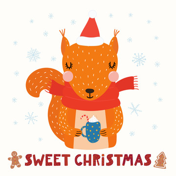 狐狸庆祝甜蜜圣诞节插图