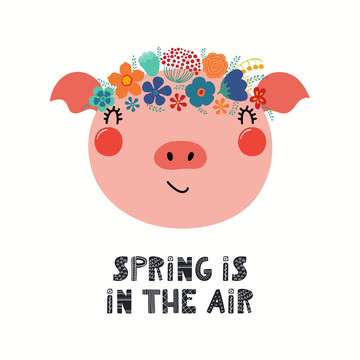 粉红小猪迎接春天插图