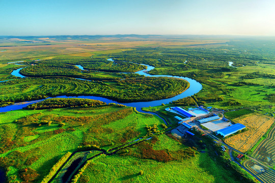 内蒙古海拉尔河湿地地理风光