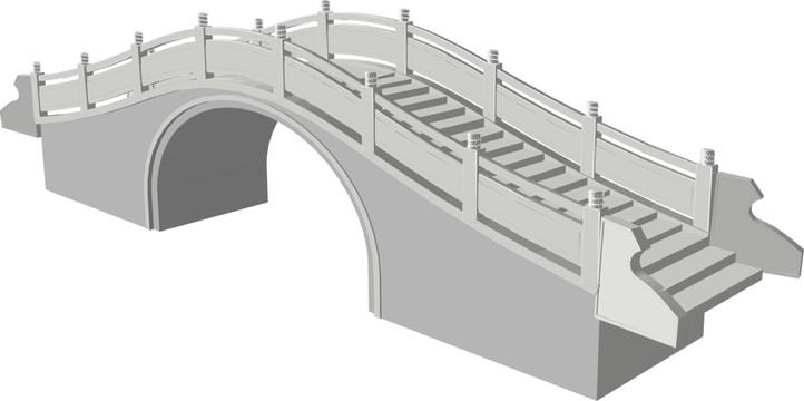 西湖石拱桥建筑模型
