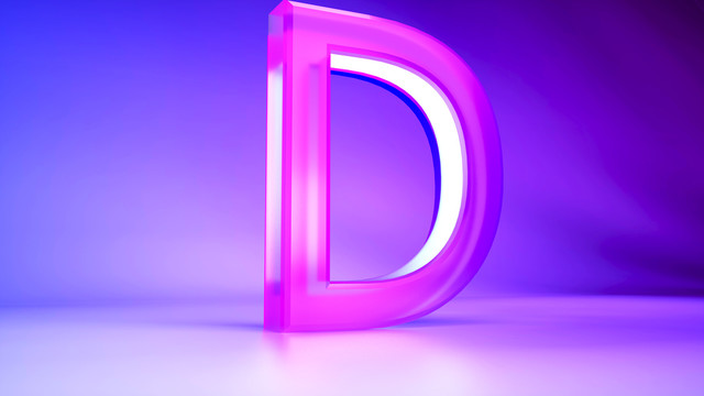 3D渲染英文字母d