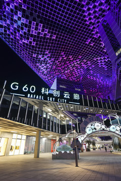 上海松江地标G60科创云廊夜景