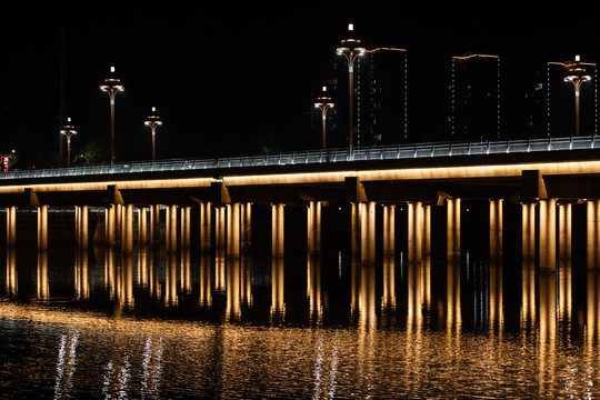 网红桥夜景城市之光