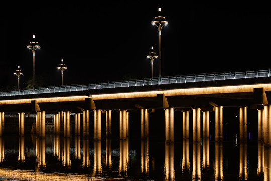 网红桥夜景城市之光