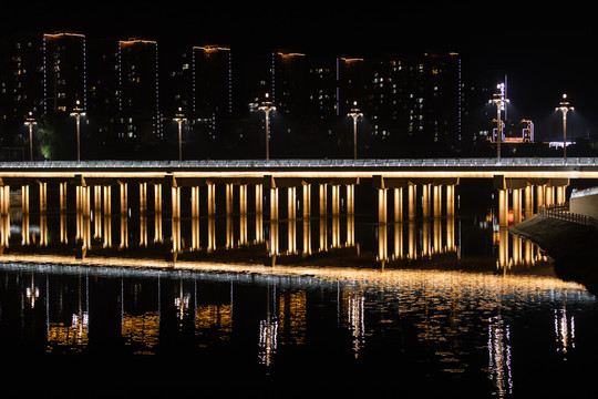 网红桥夜景城市之光