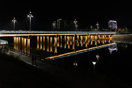 网红桥夜景都市之光