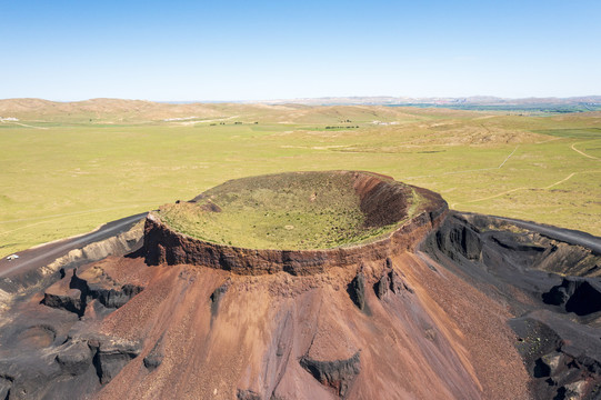 乌兰达火山航拍俯拍