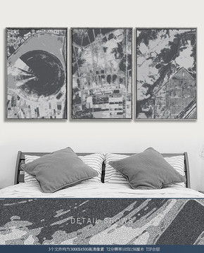 沧桑复古大地风景俯瞰三联装饰画