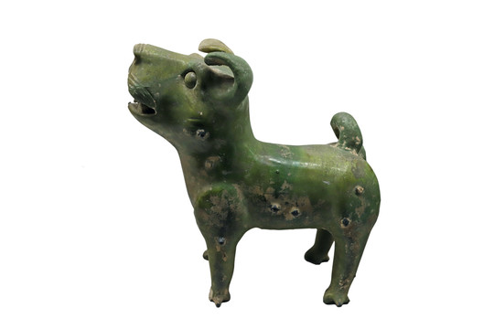 绿釉陶犬
