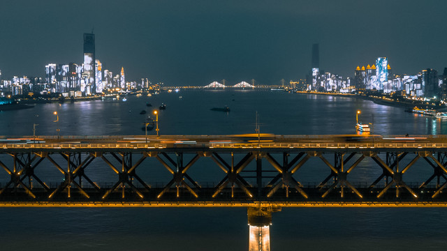 武汉长江大桥夜景