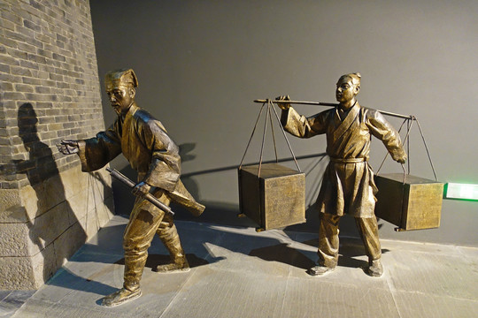 古代进京赶考雕塑