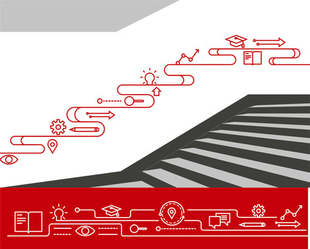 企业学校楼道文化墙抽象元素