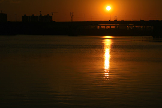 河景黄昏