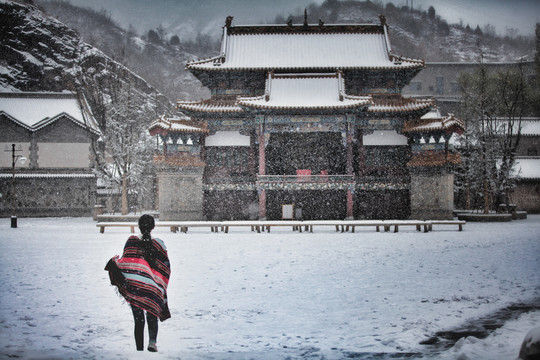 古镇雪景