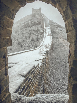 长城雪景