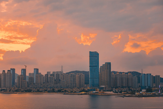 大连星海湾日落夕阳