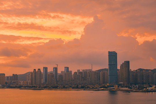 大连星海湾日落夕阳