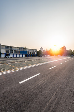 扬州城市停车场道路背景