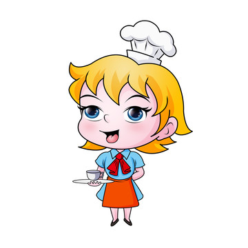 金发女厨师卡通