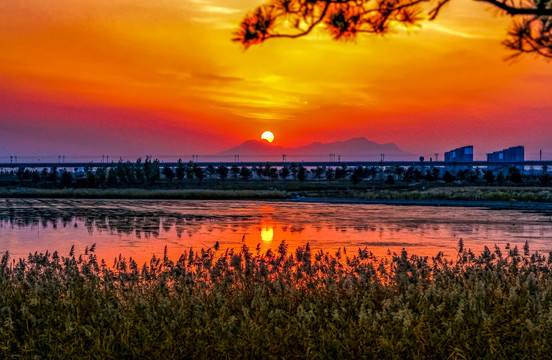 宛平湖夕阳