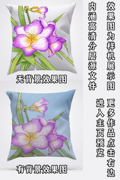 花朵手绘抱枕设计