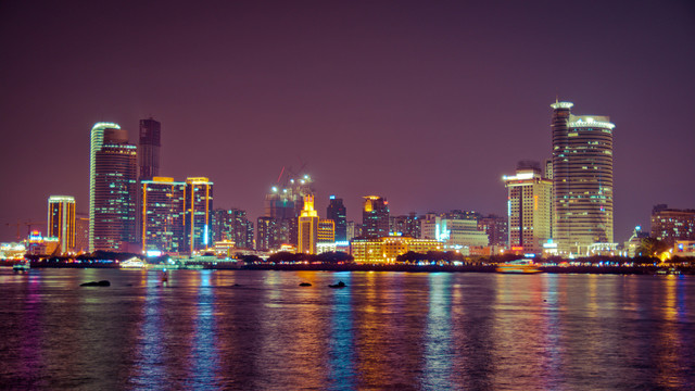 中国福建省厦门市城市风光夜景