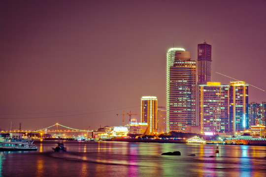 中国福建省厦门市城市风光夜景