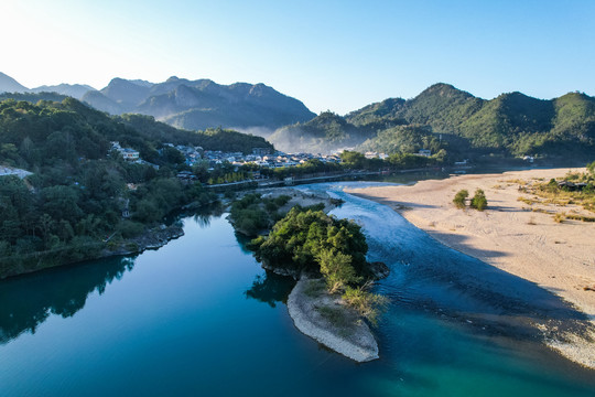 浙江温州楠溪江航拍