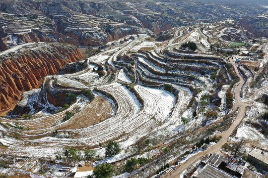 黄土高原雪景