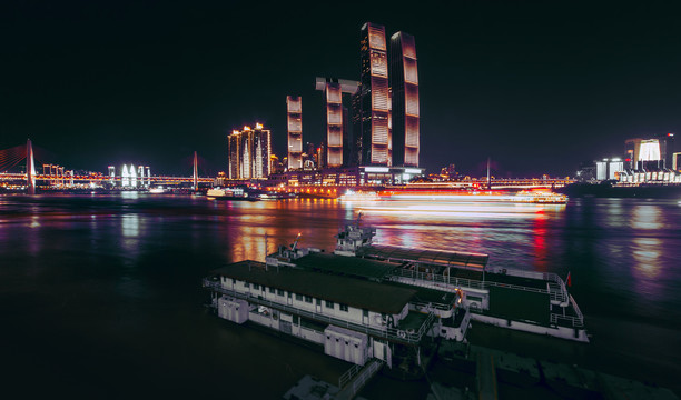 重庆夜景千厮门大桥