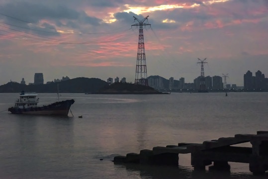 厦门海湾黄昏