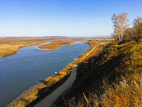 中俄边境额尔古纳河