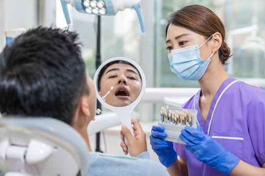 牙科医生在给患者治疗