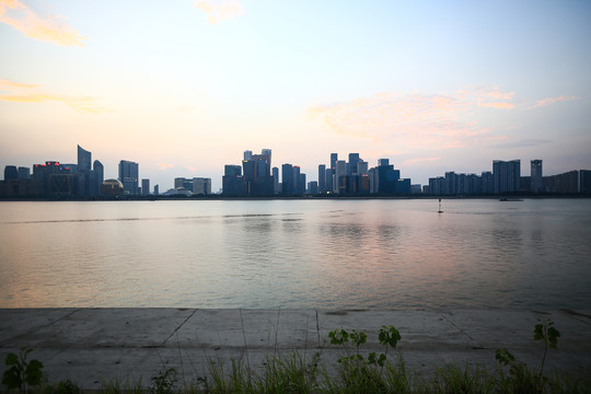 杭州城市建筑背景