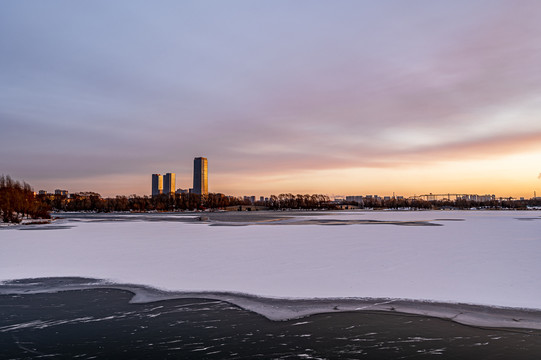 长春北湖国家湿地公园冬季风景