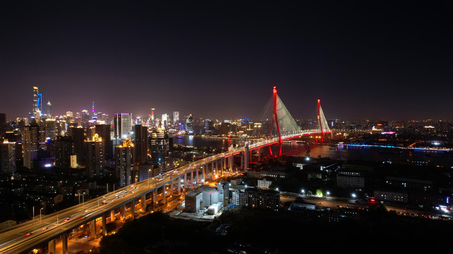 上海杨浦大桥夜景